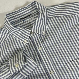 Vineyard Vines Mens‎ Medium Blue Striped Long Sleeve OTG Brr Performance Shirt
